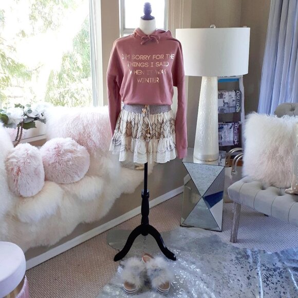 NWT Hemant & Nandita beige pleated mini skirt - Picture 8 of 11